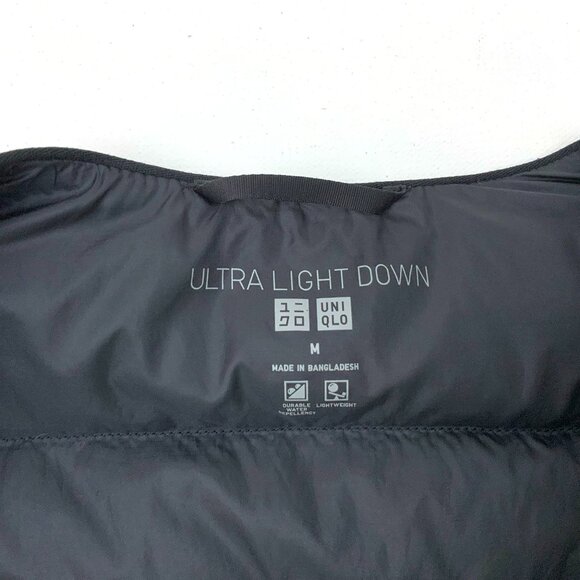 Uniqlo Black Quilted Down Puffer Snap Front Sz M - Picture 4 of 16